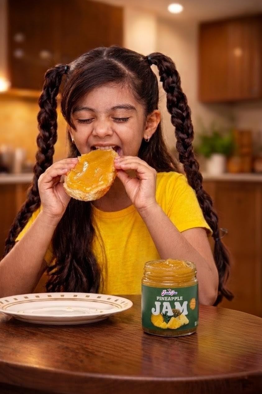 Jammy Jams Pineapple Jam | No Added Sugar | Made With Real Fruit - 200g
