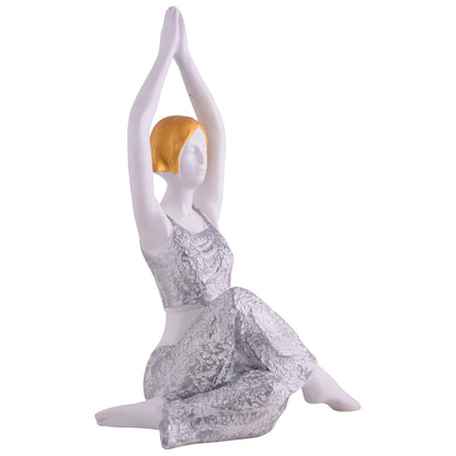 Resin Yoga Lady Home & Office Decor Fantasy Showpiece (Y600),Multicolor