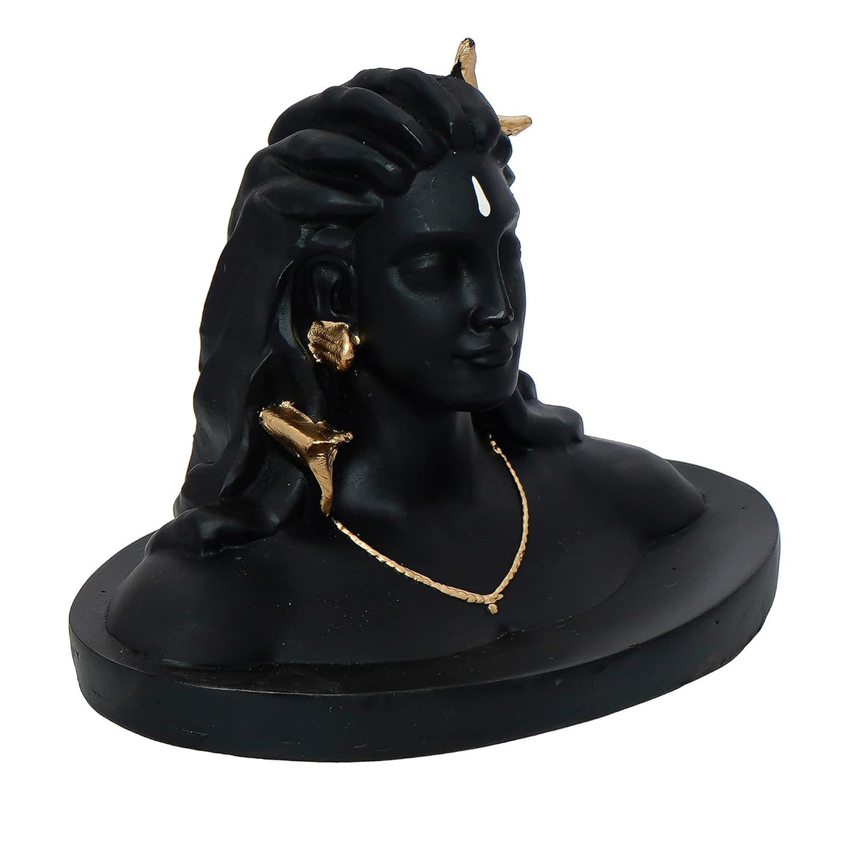 eCraftIndia Black Resin Adiyogi Shiva Statue for Car Dashboard| Adiyogi Statue for Home Decor Pooja Room Office| Mahadev Murti Lord Shiva Idol Gift for Diwali Maha Shivratri Housewarming Birthday