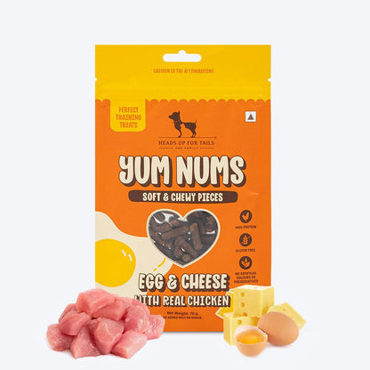 Yum Nums by HUFT Soft & Chewy Sticks - 200 gm | Egg & Cheese with Chicken | Healthy Dog Treats | High-Protein, Gluten & Grain-Free | No Artificial Colors, Salt & Sugar-Free