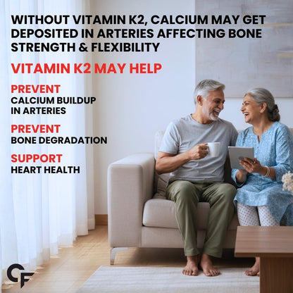 Carbamide Forte Vitamin K2 MK7 55 mcg | MK7 Form for Better Calcium Utilization | Vitamin K2 supplement to Support Strong Bones & Heart Health for Men & Women | 120 Vegetarian Tablets