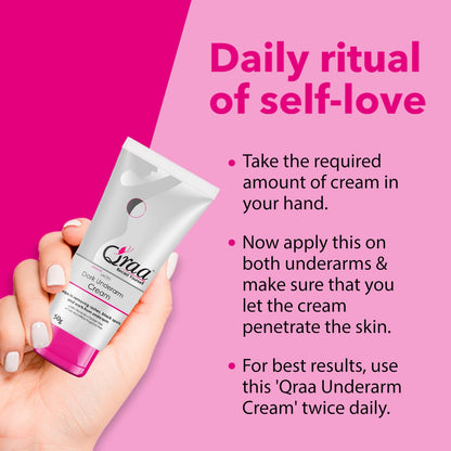 Qraa Advanced Lacto Dark Underarm Cream,For Even Toned Underarms | Paraben Free | For Dark Body Parts| (50gm)