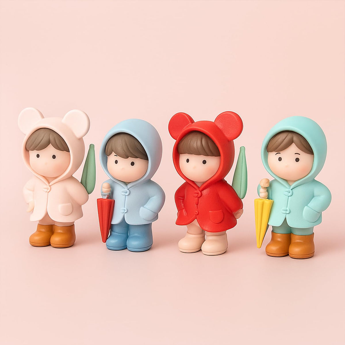 Nostrae Monsoon Miniature Toys & Cute Miniatures Decorative Items | Small Figurines for Home Decor | Desk Decoration Miniature Things, Gifts & Mini Showpieces Desk Decor (Set of 4)