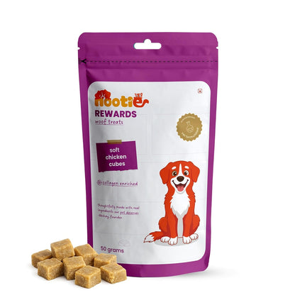 Nootie Rewards Soft Chicken Cubes for Dogs 50g | High Protein Dog Treats