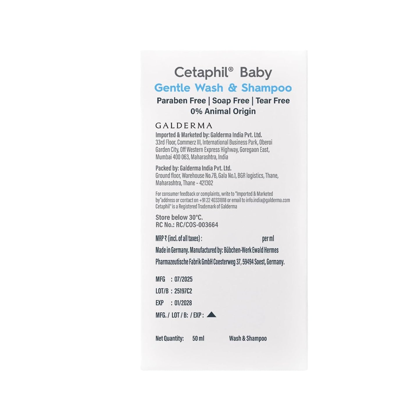 Cetaphil Baby Gentle Wash & Shampoo - (50ml)