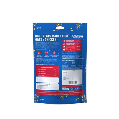 Petoska Chicken & Oats Dog Treats – 100 g Crunchy Chew Sticks for All Breeds, Digestive & Gut‑Friendly Snack, Protein‑Rich Natural Dog Jerky for Puppies & Adult Dogs
