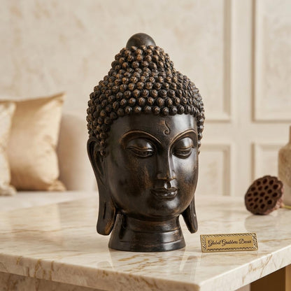 Buddha Idol Statue | Show Pieces for Home Decor Living Room (Antique Golden)