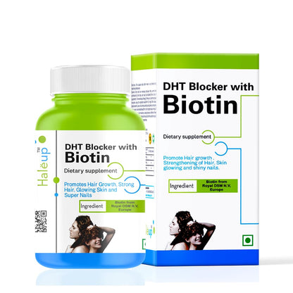 Haleup DHT with Biotin caps, Royal DSM, Switzerland – For Strong Hair & Healthy Skin || Hair || Skin || Nails -60 capsules (Pack of 1)