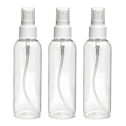 nsb herbals 100 ml Transparent Plastic Empty Refillable Reusable Fine Mist Spray Bottle Container For Sanitizer, Perfume, Rose Water, Travel, Home Care, Other Diy (Pack Of 3)