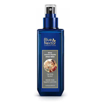 Blue Nectar Niraa Jasmine Nayika Body Attar | Perfume Mist for Women | Long-Lasting Jasmine Attar with Fig Leaf | Floral Body Mist Spray | Travel-Friendly (100 ml)