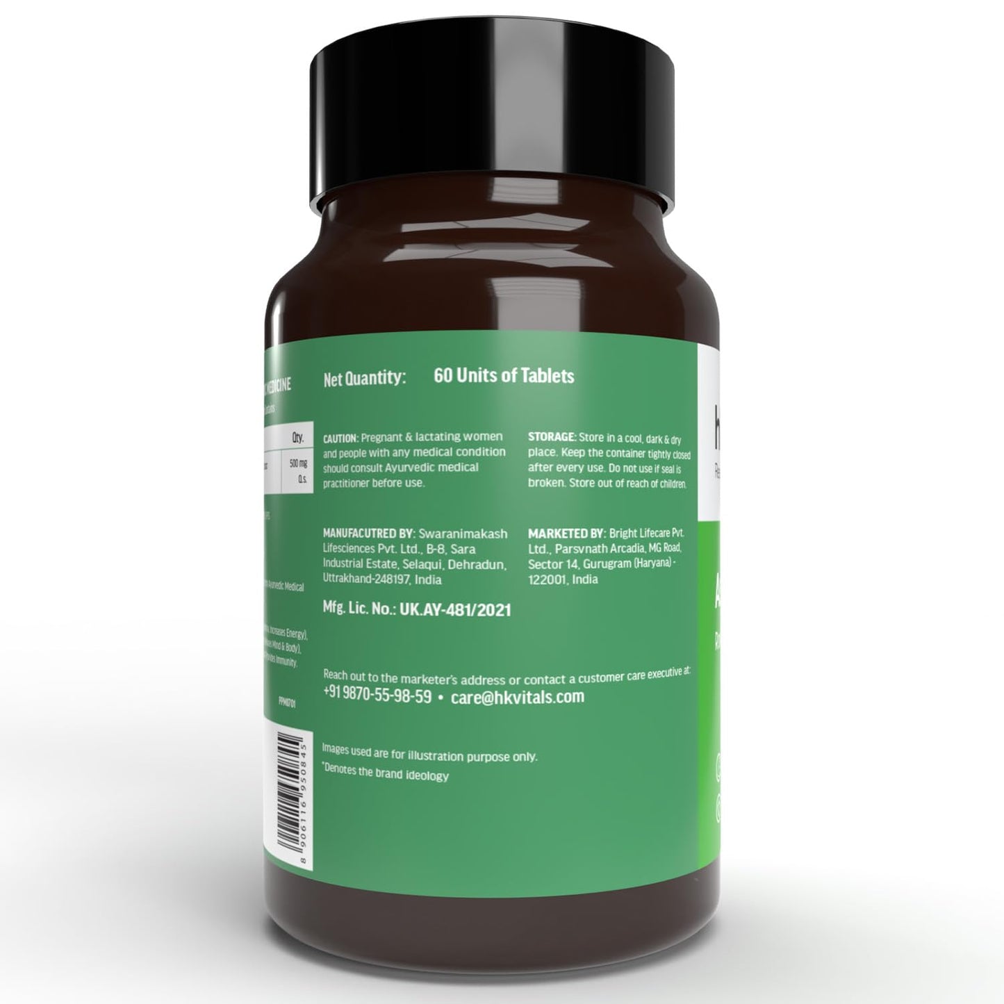 HealthKart hk vitals Ashwagandha Extract 500mg (60 Tablets) | Improves Muscles Strength | Energy and Immunity Booster