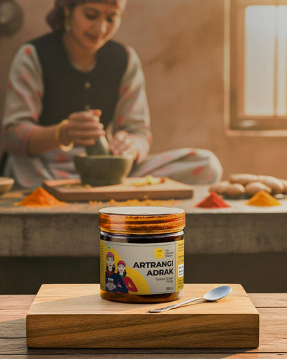 The Mustard Women Atrangi Adrak Pickle 300 g | Himachali Ginger Achar | Homemade Style Traditional Recipe | No Preservatives | Tangy & Mild Spicy Indian Pickle