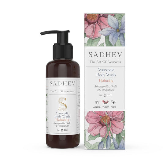 Sadhev Ayurvedic Hydrating Bodywash With Ashwagandha, Oudh And Pomegranate - 200 Ml (Pack of 1)