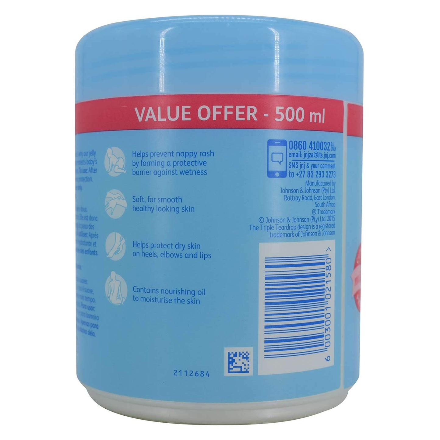Johnson's Baby Jelly Fragrance-Free 500 ml