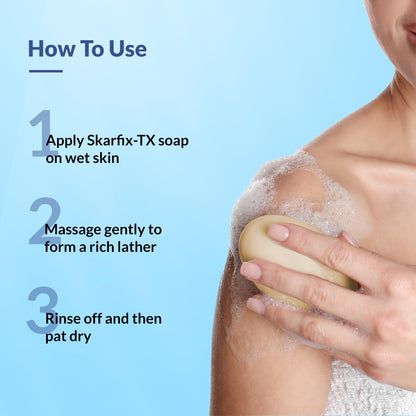 Fixderma Skarfix -TX 1% Kojic Acid Soap for Skin Whitening with Tranexamic Acid | Glutathione for Pigmentation | Skin Whitening Soap for Women & Men - 75gm