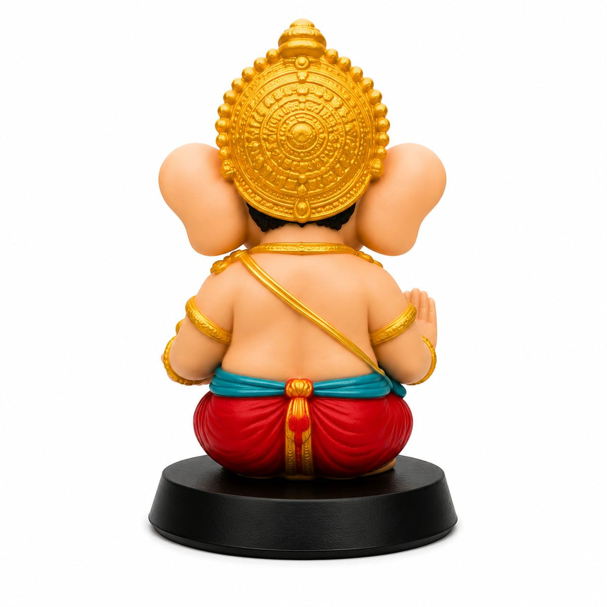 NIKUARA Lord Ganesha God Idol for Car Dashboard, 10cm Height, Red-Orange