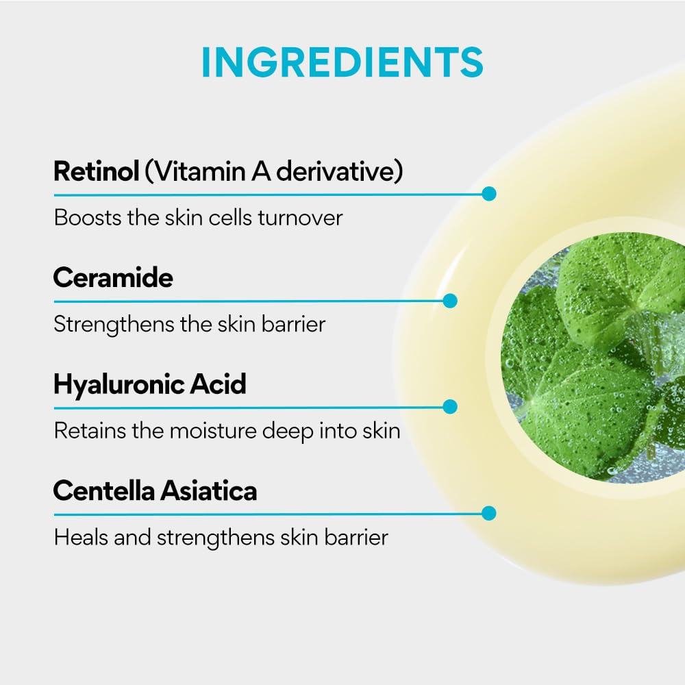 Innisfree Retinol Cica Repair Ampoule 30ml with Hyaluronic Acid, Korean Face Serum for Reducing Skin Blemishe, Improving Skin texture, Nourishing & Revitalizing, Hydrating, Soothing, & Strengthening