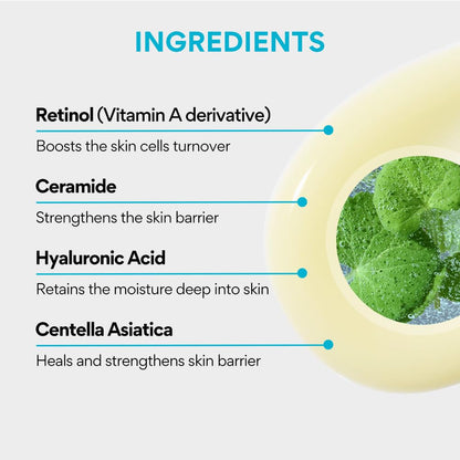 Innisfree Retinol Cica Repair Ampoule 30ml with Hyaluronic Acid, Korean Face Serum for Reducing Skin Blemishe, Improving Skin texture, Nourishing & Revitalizing, Hydrating, Soothing, & Strengthening