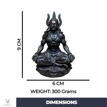 UNOVATE Shiva Idol for Car Dashboard | Shiv Idol | Lord Shiva Murti | Black