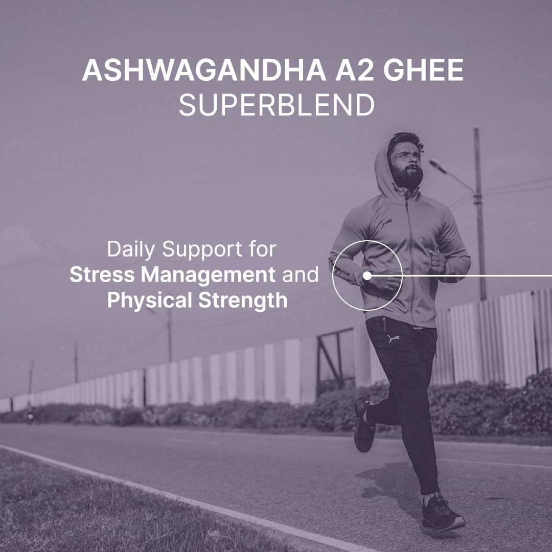 Neat Everyday Ashwagandha & A2 Ghee Capsules | Adaptogen Superblend with Shatavari & Gokshura | Ayurvedic Supplement for Stress Relief, Anxiety, Sleep & Stamina | For Men & Women | 30 Capsules