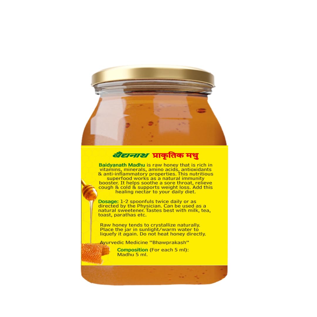Baidyanath Madhu - 500g | No Sugar Adulteration |Natural Immunity Booster & Antioxidant Powerhouse| Weight Management, Cough Relief, Natural Honey & Sore Throat Relief