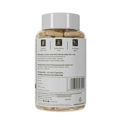 Neuherbs Ayurvedic T7 Test On For Men, With Shilajit, Ashwagandha, Gokshura, Kali Mirch, Safed Musli, Kapikachhu seed for Muscle Growth, Strength & Stamina | 60 Capsules