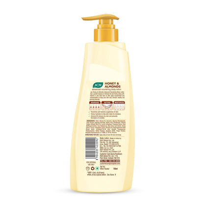 Joy Honey & Almonds Advanced Nourishing Lightweight Winter Body Lotion 750ml | Enriched With Shea Butter | Natural Sunscreen Filters | 48 Hour Moisture, Suitable for Normal to Dry Skin