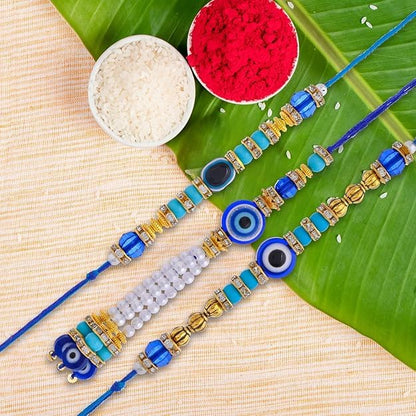 SAUDEEP INDIA Feng Shui Crystal Tortise with Plate for Good Luck with Evil Eye Lumba/Couple Rakhi Set Brother Bhabhi | Turtle for Vastu Home Decor(1 Lumba, 2 Brother)