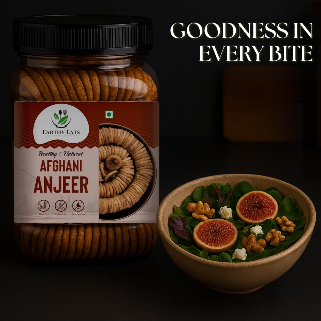 Earthy Eats Premium Afghani Anjeer | Soft Juicy Dried Figs Dry Fruit | No Added Sugar, Rich Source Of Fiber Pack Of 1 | Perfect for Gifting (1000 G)
