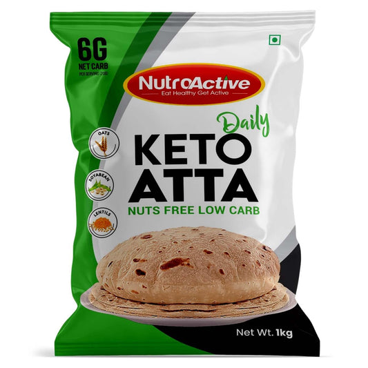 NutroActive Keto Atta Daily | Nuts Free Low Carb | Atta for Weight Loss | High Protein Flour for Weight Management - 1kg