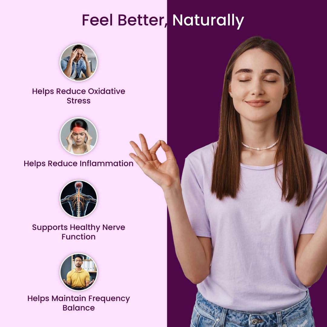 ZEROHARM Holo Migraine Capsules | Headache Relieve Supplement | Reduces Migraine, Non-Drowsy | For Optimal Brain Health | Helps in Reduces Frequency | Men & Women | 60 Capsules