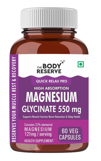 Bottle of The Body Reserve Magnesium Glycinate supplement on a white background