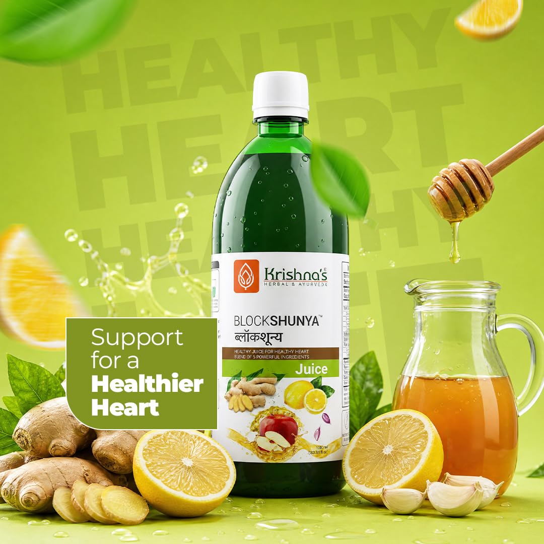 Krishna’s Blockshunya Juice - 1000 ml | Ayurvedic Herbal Support for Healthy Cholesterol Levels | Heart Wellness Formula