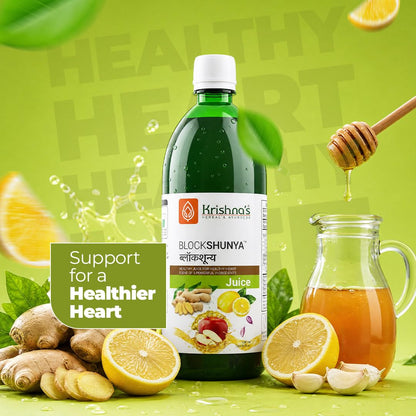 Krishna’s Blockshunya Juice - 1000 ml | Ayurvedic Herbal Support for Healthy Cholesterol Levels | Heart Wellness Formula