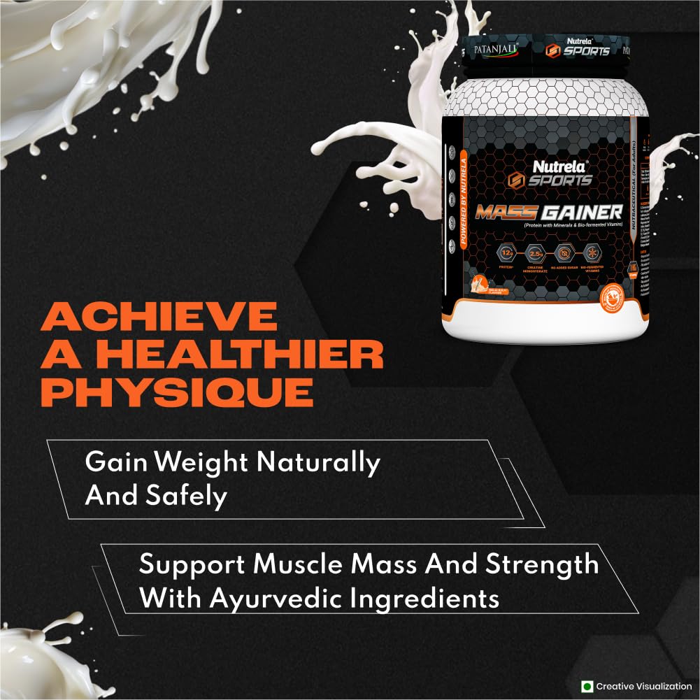NUTRELA Sports Mass Gainer Powder- 1Kg (Malai Kulfi)