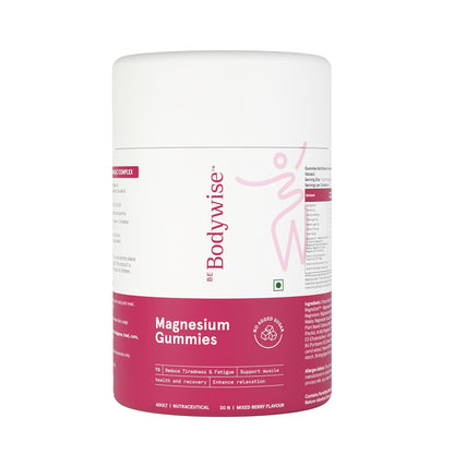 Be Bodywise 5 in 1 Magnesium Gummies For Improved Sleep | 30 Days Pack | 375mg Magnesium Salts Complex | Higher Absorption Relieves Stress, Supports Muscle Recovery & Bone Health | Non Habit Forming