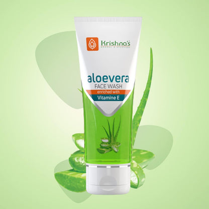 Krishna's Aloe Vera Face Wash - 100 ml | Softening & Supple Face Wash for Daily Use with Goodness of Aloe Vera