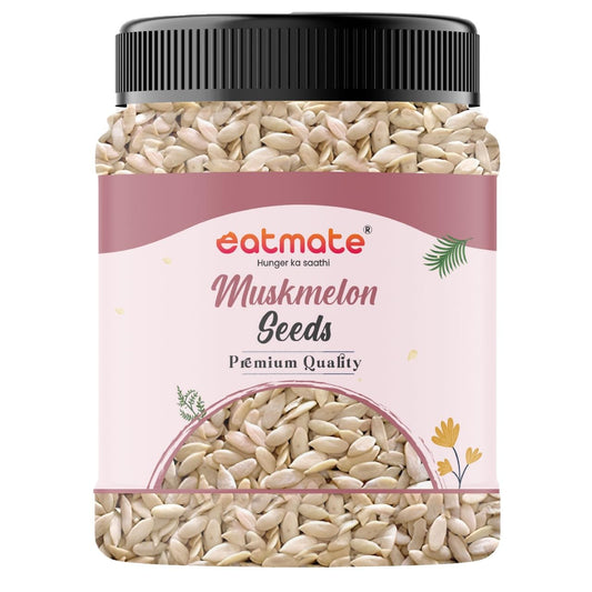 Eatmate Natural Muskmelon Seeds | Kharbooj Magaj | Kharbhuja Beej for Eating | High in Protein, Potassium, Magnesium & Iron | Good for Immunity Booster| Healthy Snack, Topping and Cooking Use (250gm)