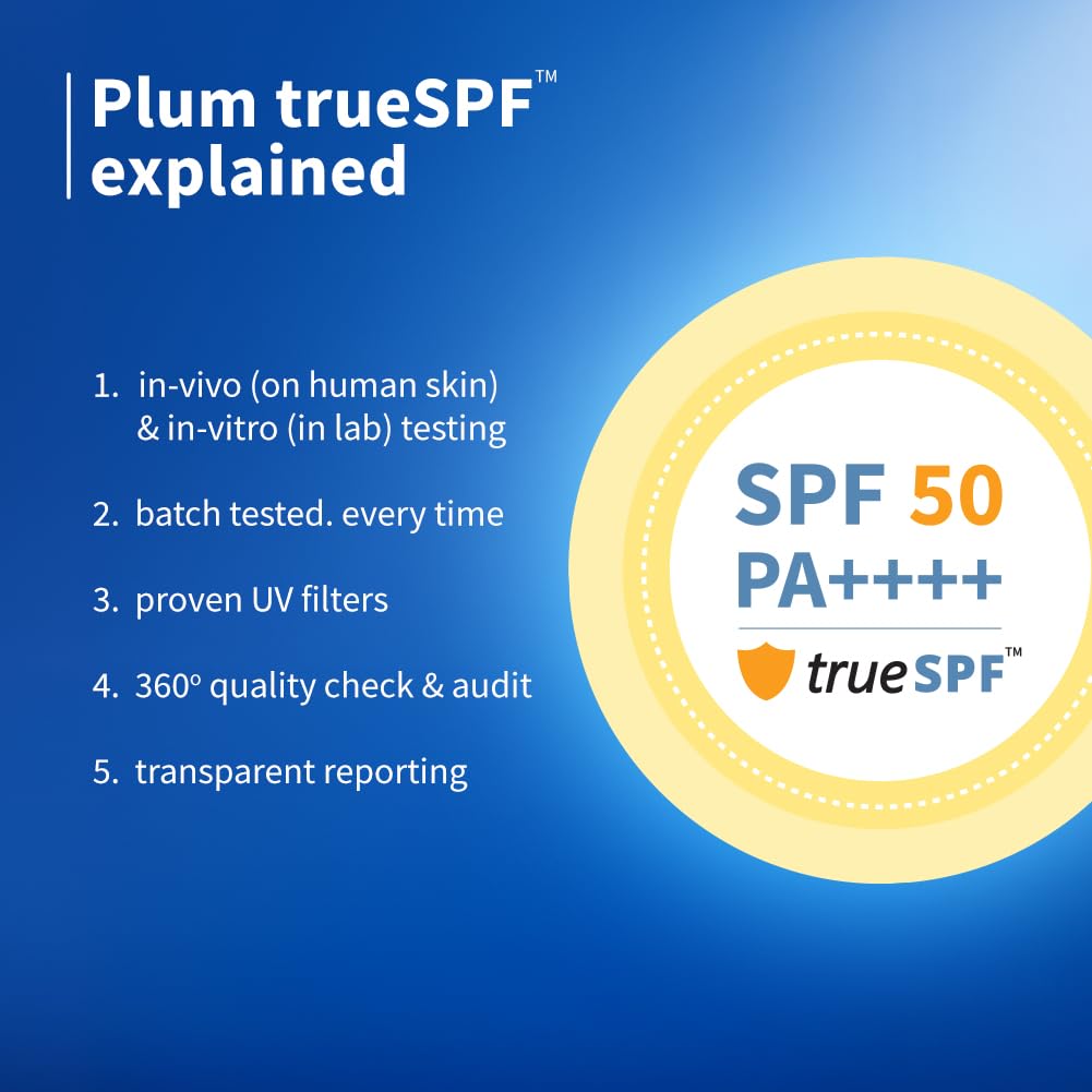 Plum 2% Niacinamide Sunscreen & Rice Water SPF 50 PA++++ Sunscreen In-vivo & in-vitro tested | non-comedogenic | 4-hr water resistant | 30g