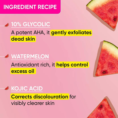 Dot & Key Watermelon 10% Glycolic Serum for Face Glowing, With KojicI | Targets Pigmentation & Dark Spots | Targets Dullness, Uneven Texture, Sebum & Excess Oil | Serum For Oily & Normal Skin | 30ml