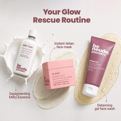 Be Neude Instant Detanning + Hydrating + Brightening Face Mask - Dry Skin Friendly 50ml - un_mask