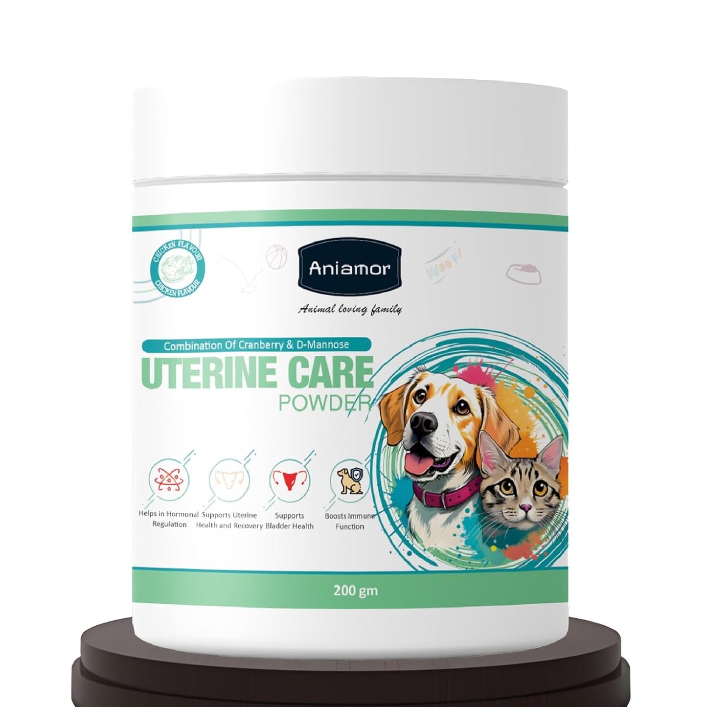 Aniamor Uterine Care Powder for Dogs and Cats|Cranberry with D- Mannose|Pet Supplement|Female Dog Care|All Life Stage|200gm Jar