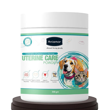 Aniamor Uterine Care Powder for Dogs and Cats|Cranberry with D- Mannose|Pet Supplement|Female Dog Care|All Life Stage|200gm Jar