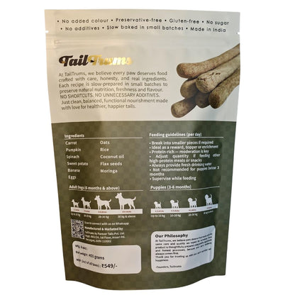 TailTrums Dog Sticks – Veggie Sticks 450g | Healthy Dog Food | Freshly Baked Dog Treats | All-Natural & Preservative-Free | Dog Dental Stick | Human-Grade Ingredients (All Breeds)