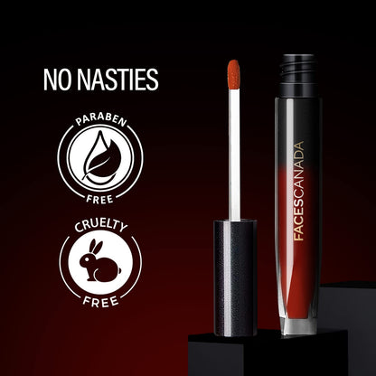FACES CANADA Comfy Silk Liquid Lipstick - Elegant Maroon 08, 3ml | Satin Matte HD Finish | Luxe Comfort | Longlasting | No Dryness | Smooth Texture | Mulberry Oil & Shea Butter For Plump Hydrated Lips