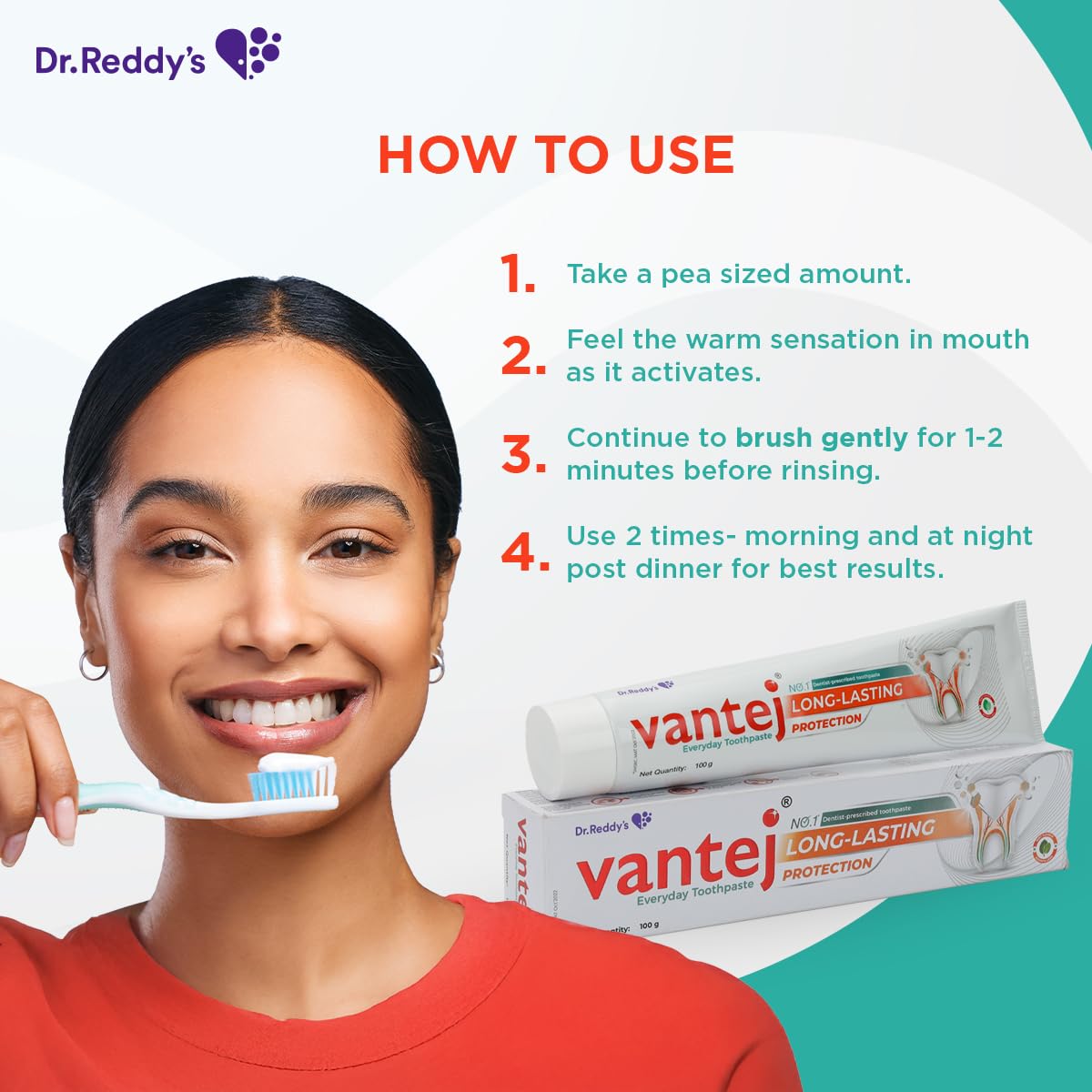 Vantej : Sensitivity Protection Toothpaste| 100 Grams| Gives Long Lasting Sensitivity Protection And Tooth Sensitivity Healing| Dentist Recommended| Desensitizing Toothpaste| Braille Enabled Pack