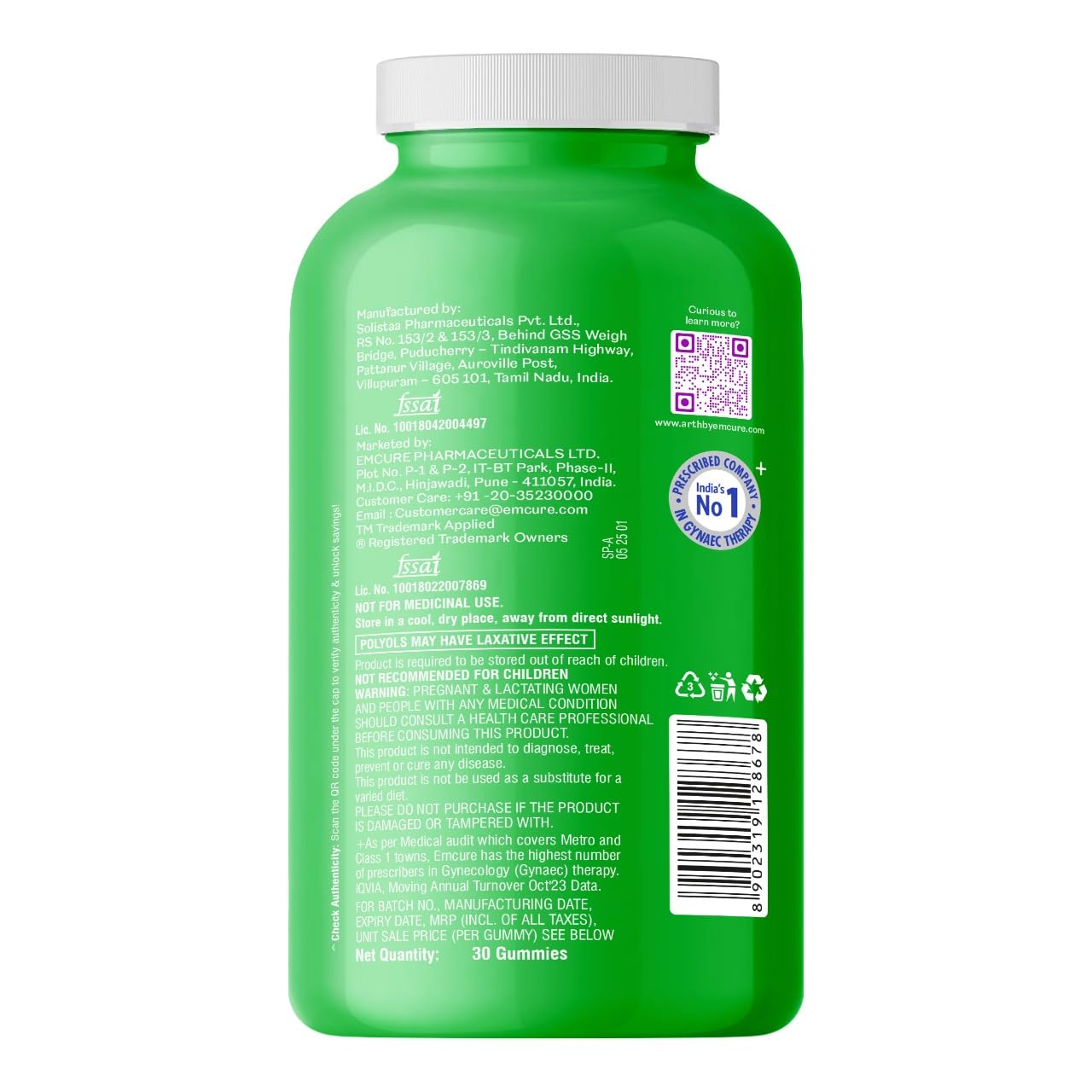 Arth Brahmi Gummies for Memory, Focus, Concentration & Brain Fog Support - 30 Capsules for Men & Women | Bacopa Monnieri Supplement | Enhanced Absorption for Mental Clarity, Alertness & Positive Mood