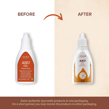 Jiva Anu Oil 20ml | 100% Ayurvedic Formulation | Clears blocked Channels Of Nasal Passage | Prevents Hair Loss & Graying | Helps With Heahache, Migrane & Sinus Disease (Pack of 2)