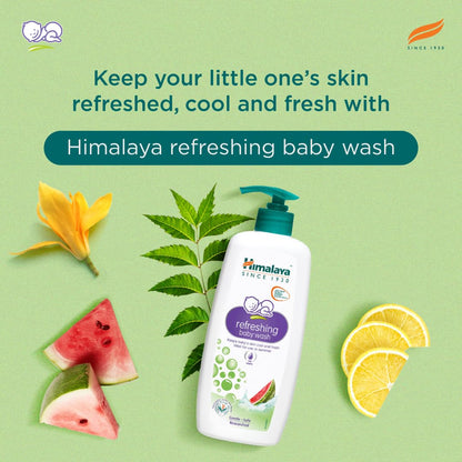 Himalaya Refreshing Baby Wash 400ml | No tears formula |with Watermelon, Neem & Lemon| Keeps baby's skin cool & fresh