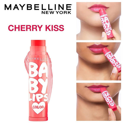 Maybelline New York Lip Balm, With SPF, Moisturises and Protects from the Sun, Pink Lolita & Baby Lips Cherry Kiss, Baby Lips, Pink Lolita, Cherry Kiss, 4g
